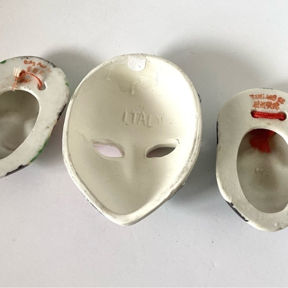 Vintage Ceramic Face Mask Decoration Italy Chinese Homeware - Picture 7 of 8